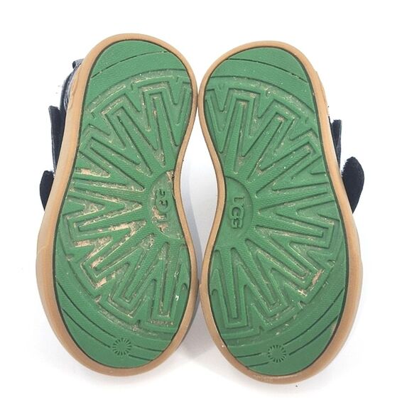 UGG Rennon High Top Sneaker Toddler Size 6 Black Leather Wool Trim Winter Casual - Picture 8 of 10